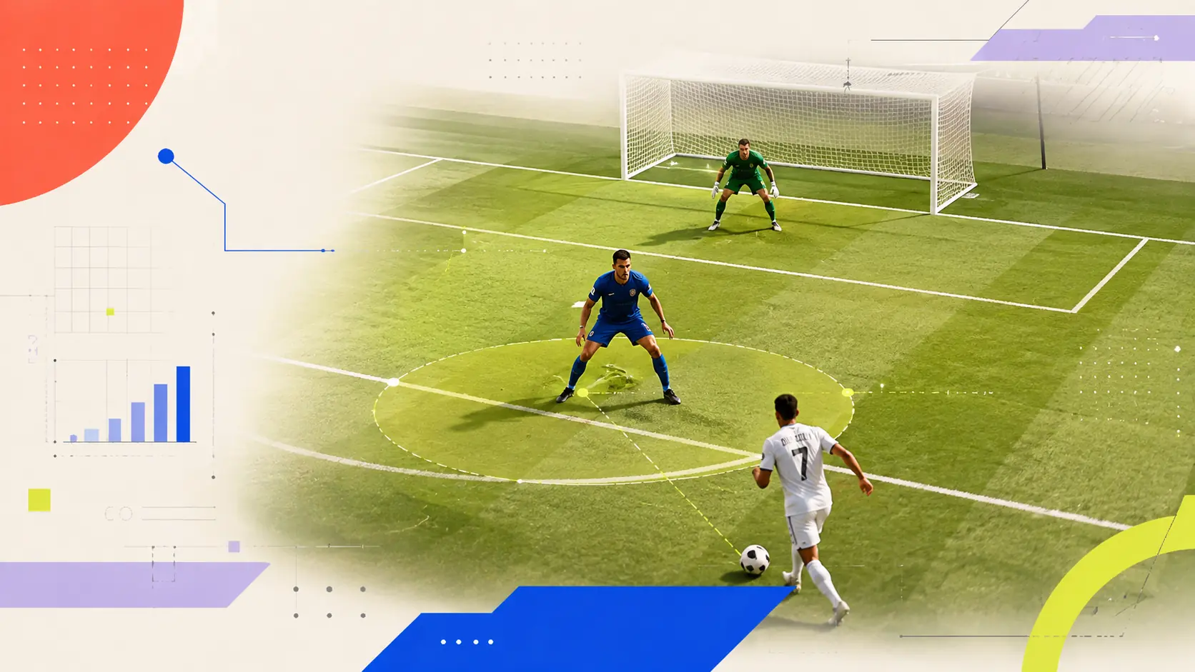 Defensa central en fútbol como jugador visible delante del área